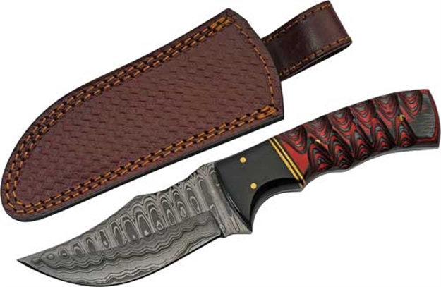 Picture of Szco Rite Edge Rite Edge 4" Buffalo Horn /Twisted Wood Damascus W/Shth DM1288