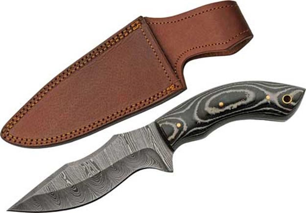 Picture of Szco Rite Edge Rite Edge 5" Charcoal Micarta Damascus DP W/Sheath DM1307