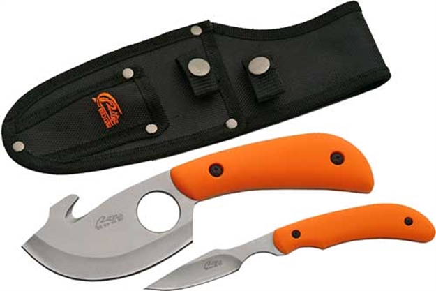Picture of Szco Rite Edge Rite Edge Caping Set W/2 Knives & Sheath Rubber Orange
