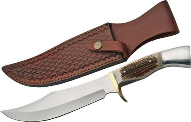 Picture of Szco Steel Stag Steel Stag 8" Iron Cougar Deer Antler Handle SS Blade SS3320