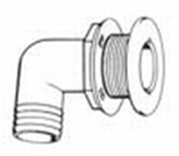 Picture of T. H. Marine Conn Thruhul 90 Wht