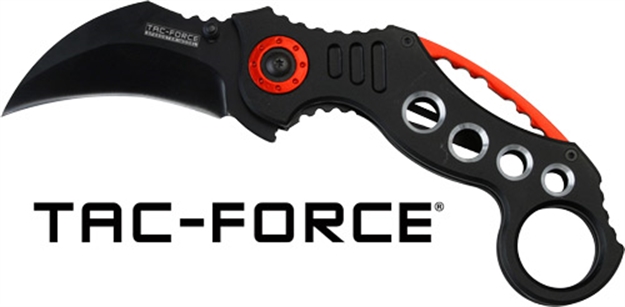 Picture of Tac-Force Tac-Force 2.5" Hawkbill Blade Folder Black/Red TF-578BK