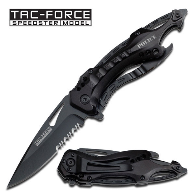 Picture of Tac-Force Assisted 3.25 IN Blade Black Aluminum Handle Tf-705Bk