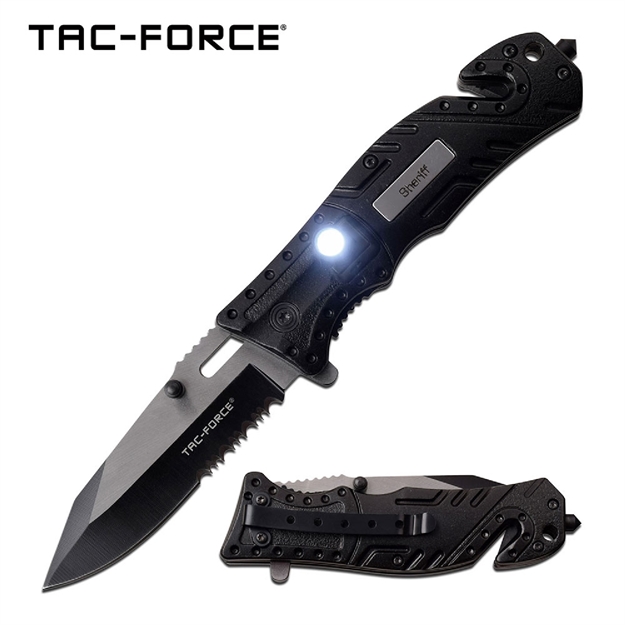 Picture of Tac-Force Assisted 3.25 IN Blade Black Aluminum Handle Tf-835Sh
