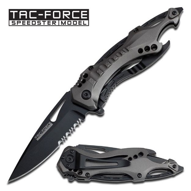Picture of Tac-Force Assisted 3.25 IN Blade Gray Aluminum Handle TF-705GY
