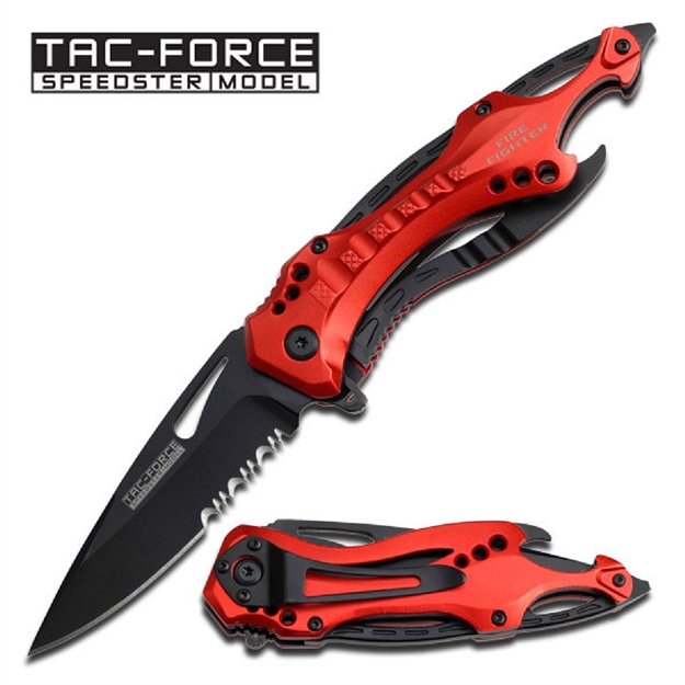 Picture of Tac-Force Assisted 3.25 IN Blade Red Aluminum Handle