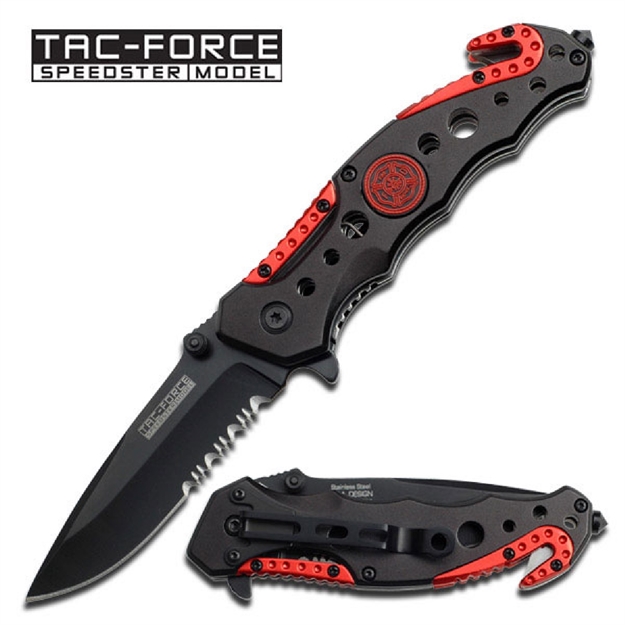 Picture of Tac-Force Assisted 3.25 IN Blade Red-Black Aluminum Handle