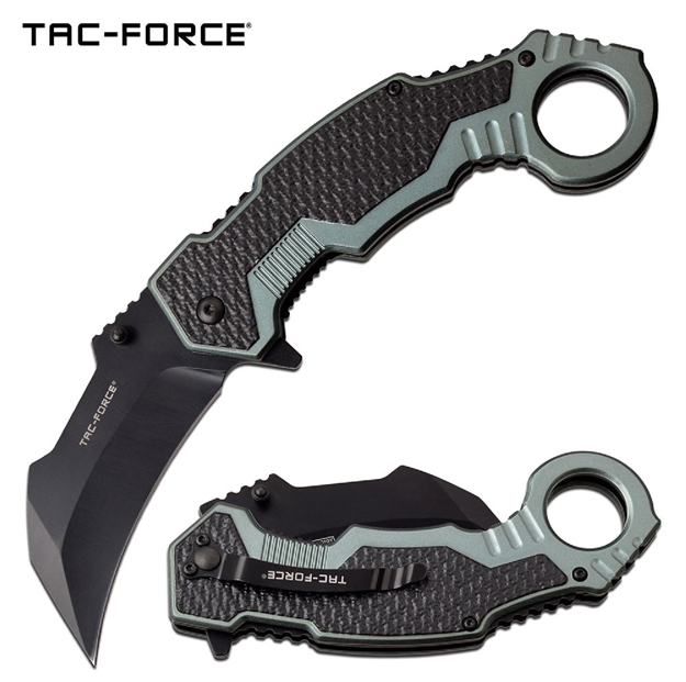 Picture of Tac-Force Assisted Karambit 3 IN Blade Gray Aluminum Handle