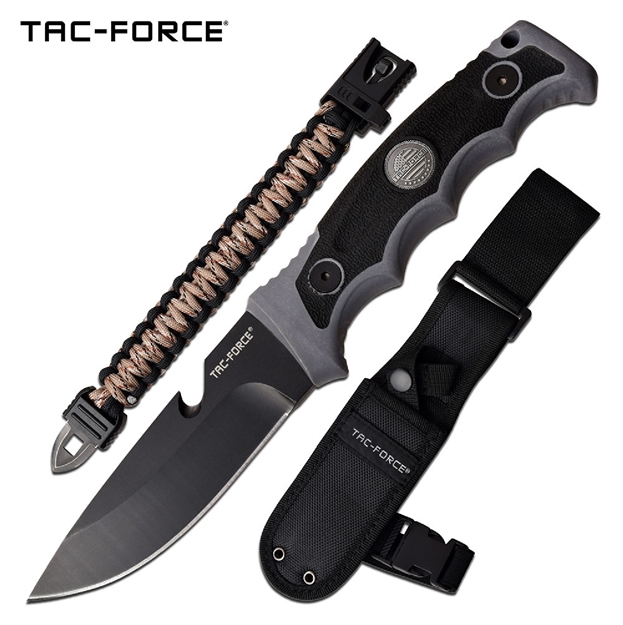 Picture of Tac-Force Fixed 4.5 IN Blade Gray Rubber Handle
