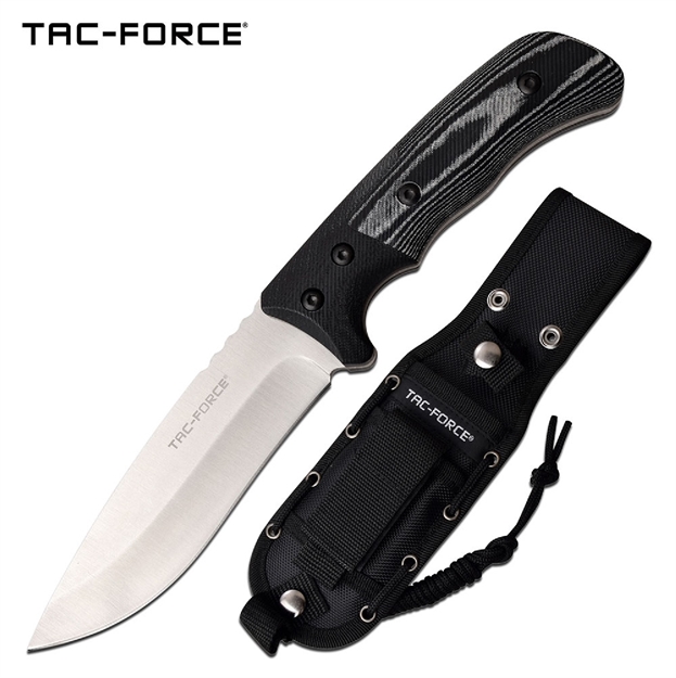 Picture of Tac-Force Fixed 4.9 IN Blade Black-White Micarta Handle