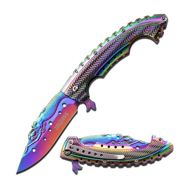 Picture of Tac Force Spring Assisted Knife Rainbow - 3.75In Blade
