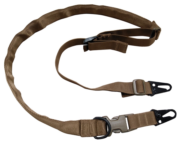 Picture of  Tacshield T6030cy Warrior 2-In-1 Sling Made OF Coyote Webbing With HK Snap Hook & Padded Fast Adjust Design For Rifle/Shotgun