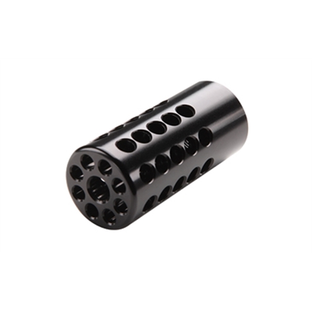 Picture of Tactical Solutions 1022Cmpmb X-Ring Compensator Black Matte Aluminum With 1/2"-28 Tpi Threads .920" Diameter For 22 LR Ruger 10/22 1022CMP02 856365001127