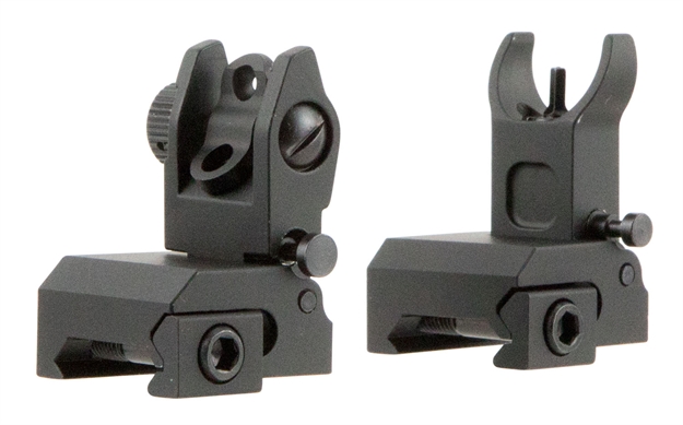 Picture of Tacfire Is001 AR  Same Plane Low Profile Flip-Up Iron Sights Aluminum Black Anodized