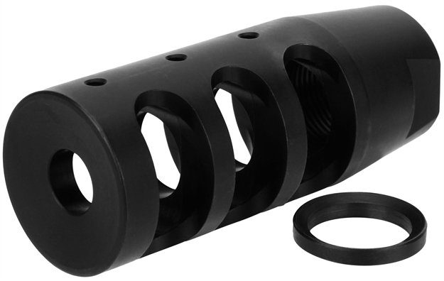 Picture of  Tacfire Mz1002n Compact Compensator Black Nitride Steel With 1/2"-28 Tpi Threads & 2.50" Oal For 5.56X45mm Nato Ar-15 811261029569