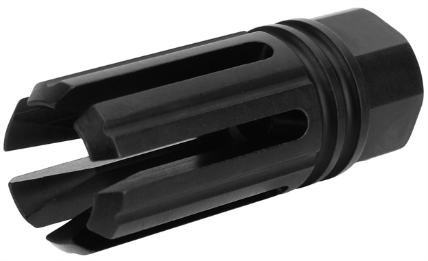 Picture of  Tacfire Mz1005n 6 Prong Flash Hider Black Nitride Steel With 1/2"-28 Tpi Threads & 2.22" Oal For 5.56X45mm Nato Ar-Platform