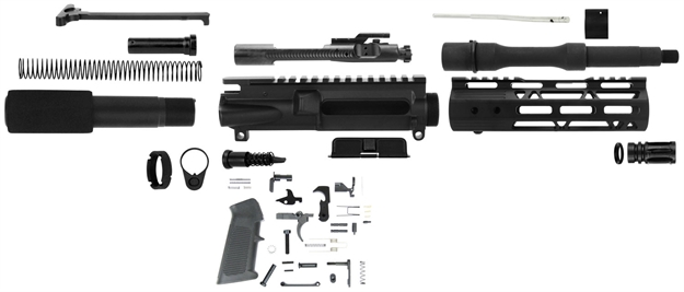 Picture of Tacfire Pk223lpk7s AR  223 Wylde Pistol Build Kit With Lower Parts Kit 7.5" Black Parkerized Barrel