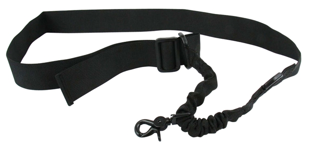 Picture of  Tacfire Sl001b Single Point Sling Black Nylon 20"-30" Oal Adjustable Double Bungee Rifle/Shotgun