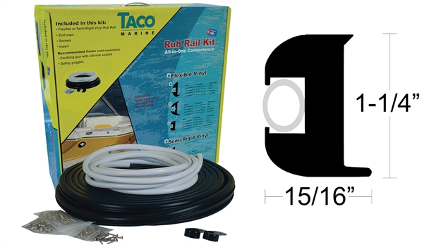 Picture of Taco Metals Black/Black Rub Rail Kit V11-3447BBK50-2