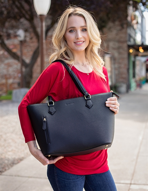 Picture of Alien Gear Holsters Tt-Pr-M1816-Bk Contemporary Conceal Carry Purse Black Shoulder Ambidextrous Hand