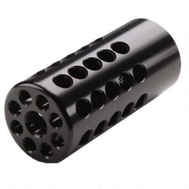 Picture of Tactical Solutions 1022Cmpblk X-Ring Compensator Black Gloss Aluminum With 1/2"-28 Tpi Threads, .920" Diameter & 360 Degree Ports For 22 LR Ruger 10/22 920CMP-02 856365001226