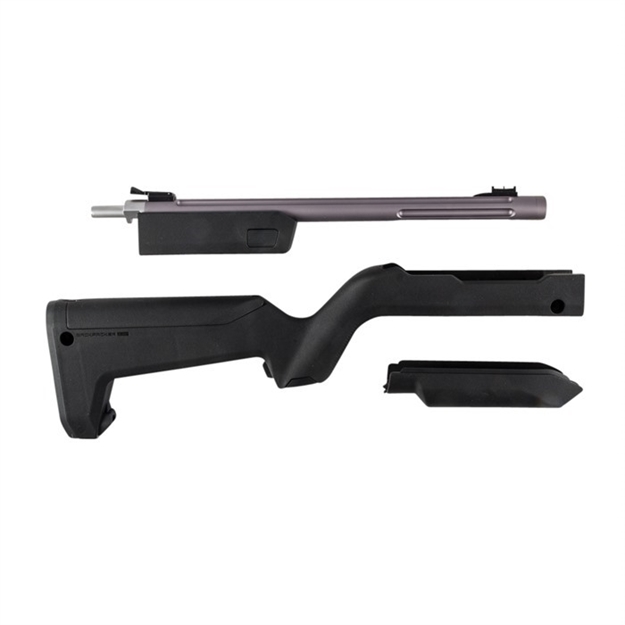 Picture of  Tactical Solutions Tdcgmgbblk X-Ring Takedown Barrel And Stock Combo 22 LR 16.50" Gunmetal Gray Fluted & Threaded With Fiber Optic Sight, Black Magpul Backpacker Stock Fits Ruger 10/22 Takedown
