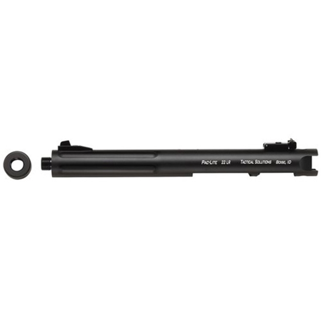 Picture of  Tactical Solutions Pl6tembrf Pac-Lite Barrel & Receiver 22 LR 6" Fluted Threaded Black Anodized Chrome Moly Steel, Fits Ruger 22/45/Mark I/Ii/Iii