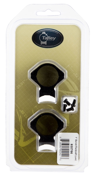 Picture of  Talley 930766 Scope Mount/Ring Combo  Black Aluminum 1" Tube Barrett Fieldcraft Low Rings -