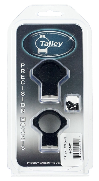 Picture of  Talley 940707 Scope Mount/Ring Combo  Black Anodized 1" Tube Ruger 10/22 Medium Rings