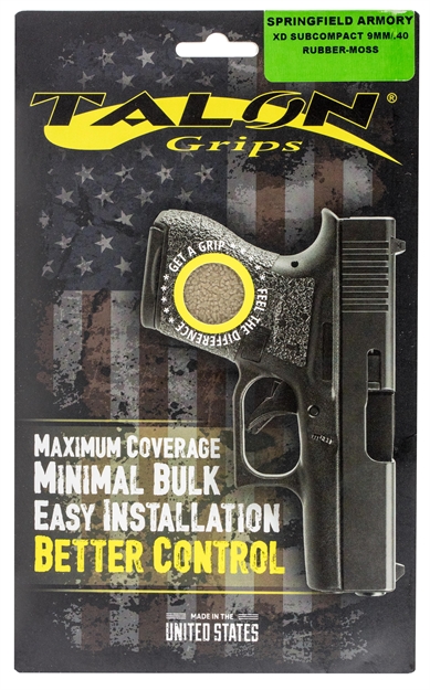 Picture of Talon 203M Springfield XD Subcompact 9/40 Rubber Adhesive Grip Textured Moss