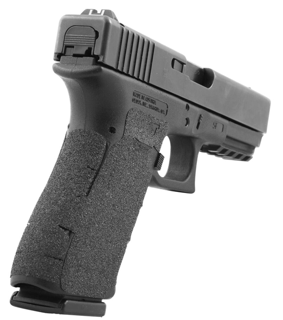 Picture of Talon Grips 384G Adhesive Grip  Glock Gen5 19/23/25/32/38/44 W/Large Backstrap, Black Textured Granulate 375G