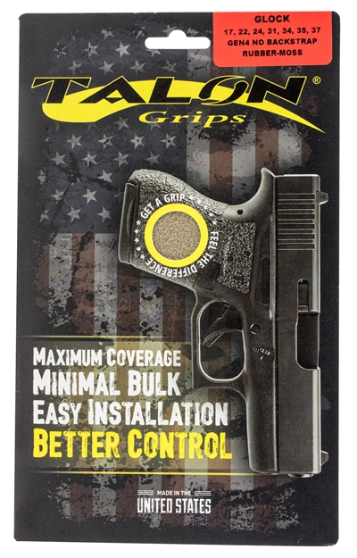 Picture of Talon 113M Glock 17/22/24/31/34/35/37 Gen 4 Without Backstrap Rubber Adhesive Grip Textured Moss