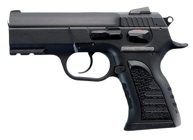 Picture of Tanfoglio Ifg Tfcompactf10 Force Compact F 10Mm Auto Caliber With 3.62" Barrel, 11+1 Capacity, Overall Black Finish, Picatinny Rail Frame, Serrated Steel Slide & Rubber Grip TF-COMPACTF-10