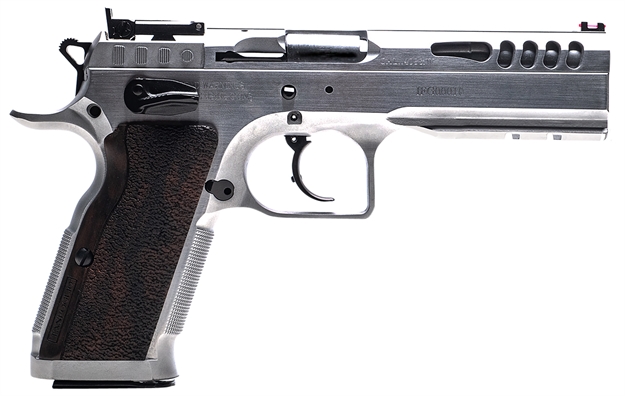 Picture of Tanfoglio Ifg Tfstockm38 Defiant Stock Master 38 Super 17+1 4.75" Hard Chrome Steel/Wood Grip TF-STOCKM-38