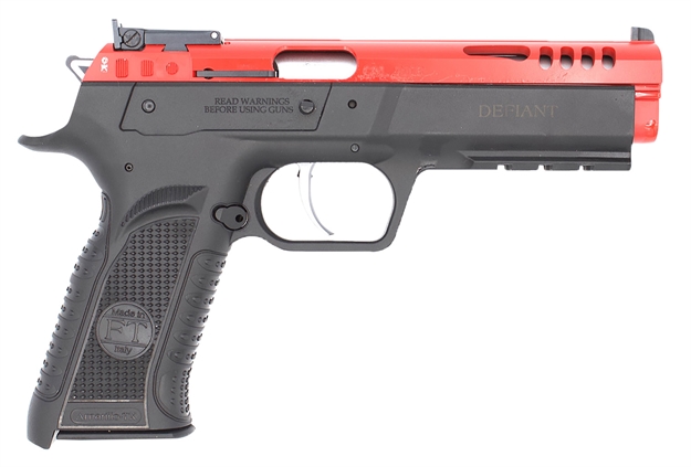 Picture of  Tanfoglio Tfforce22 Force  22 LR 10+1 4.40" Stainless Steel Barrel, Red Ported Slide, Black Polymer Frame W/Beavertail & Picatinny Rail, Black Textured Grip