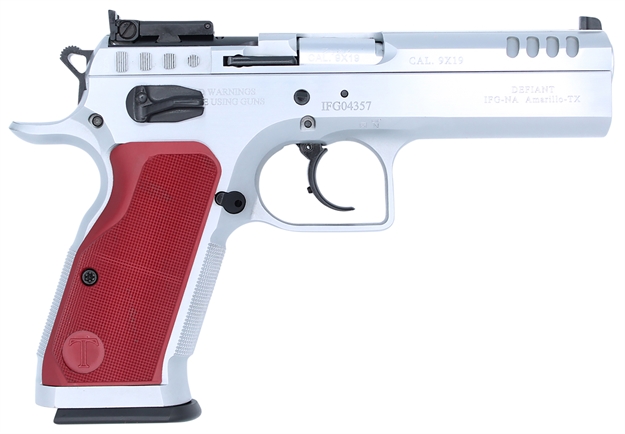 Picture of Tanfoglio Ifg Tfstock29or Stock II  9Mm Luger 16+1 4.44" Stainless Polygonal Rifled Barrel, Ported Slide & Frame W/Red Polymer Grips Right Hand TF-STOCK2-9OR