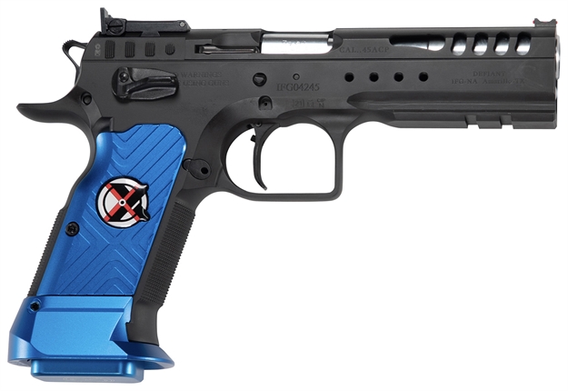 Picture of Tanfoglio Ifg Tflimmstrx9 Limited Master Xtreme 9Mm Luger 19+1 4.75" Stainless Polygonal Rifled Barrel/Matte Black Slide & Frame/Blue Polymer Grips TF-LIMMSTRX-9