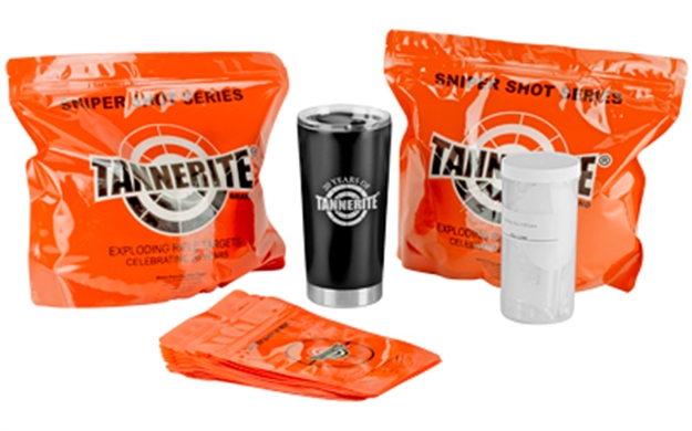 Picture of Tannerite Giftpack Thermal Tumbler Gift Pack Impact Enhancement Explosion White Vapor Centerfire Rifle Firearm 10 LB Includes Tumbler 20 Targets GPACK10 736211091864