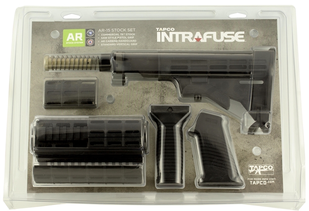 Picture of Tapco 16814 Intrafuse Ar-15 T6 Composite Stock Set Black