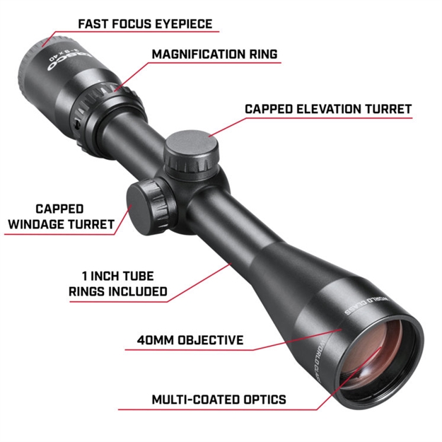 Picture of  Tasco Twc3940 World Class  Matte Black 3-9X 40Mm 1" Tube 30/30 Reticle
