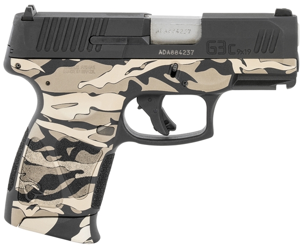 Picture of Taurus 1-G3c931fdelazcamo-Lf G3c  9Mm Luger 3.20" 12+1 Hydro-Dipped Flat Dark Earth Laser Camo Frame W/Rail Matte Black Tenifer Steel Slide Black Polymer Grip