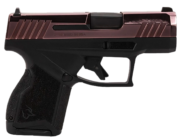 Picture of Taurus 1-Gx4m931-10Rg Gx4  Micro-Compact Frame 9Mm Luger 10+1 3.06" Satin Black Dlc Stainless Steel Barrel, Rose Gold Pvd Serrated Alloy Steel Slide, Matte Black Stainless Steel Frame, Textured Grip 1-GX4M93110RG