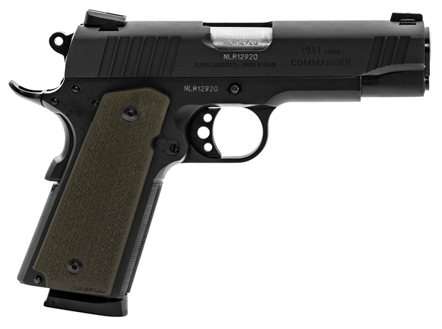 Picture of Taurus 1191101Cmod 1911 Commander 
45 Automatic Colt Pistol (Acp) Single 4.25" 8+1 OD Green Magpul Moe Grip OD Green Polymer Frame Black Carbon Steel Slide