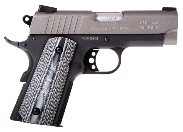 Picture of Taurus 11911Ofgvz 1911 Officer 45 Acp 3.50" 6+1 Black Gray Cerakote Black Polymer Grip