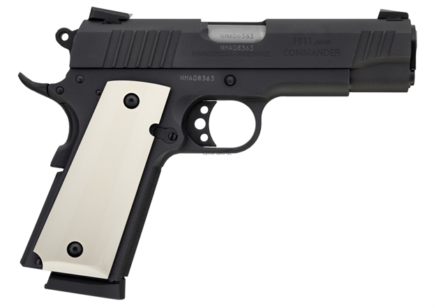 Picture of Taurus 1911 Commander Semi-Auto Pistol, 45 Acp, 4.2" Bbl, Matte Black, Bonded Ivory Grip, 8+1 Rnd