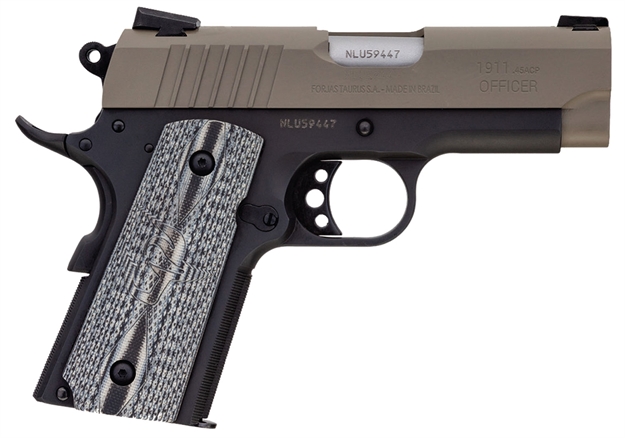Picture of Taurus 1911 Officer 45 Acp 3.50" 6+1 Black Black Polymer Grip