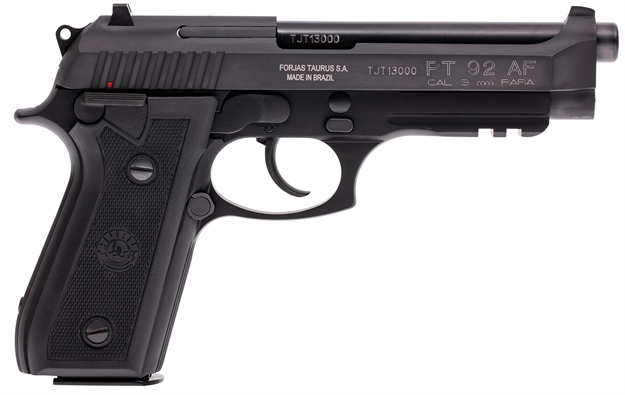 Picture of  Taurus 1-920151-17 92  Full Size Frame 9Mm Luger 17+1 5" Matte Black Stainless Steel Barrel, Serrated Steel Slide, Black Anodized Aluminum Frame W/Picatinny Rail, Black Rubber Grip, Right Hand