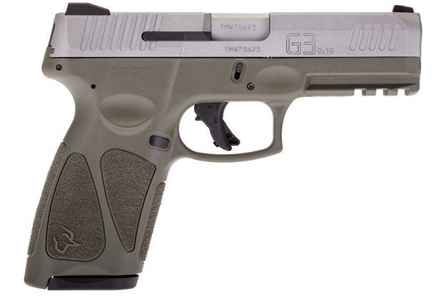 Picture of Taurus 1G3949o G3  9Mm Luger 4" 15+1 17+1 OD Green Stainless Steel Slide Black Polymer Grip