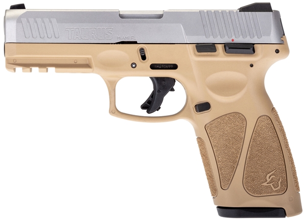 Picture of Taurus 1G3949t15 G3  9Mm Luger 4" 15+1 Tan Stainless Steel Slide Black Polymer Grip