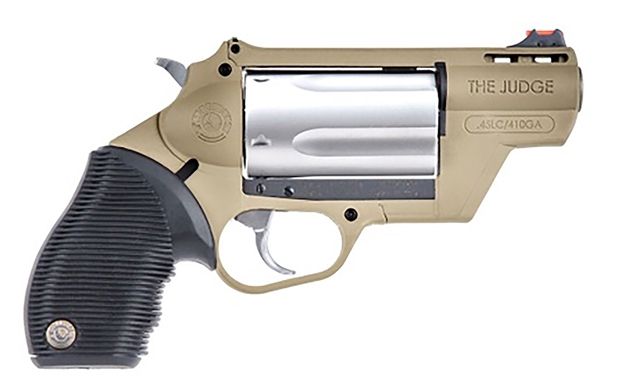 Picture of  Taurus 2-441029Fde Judge Public Defender 45 Colt (Lc)/410 Gauge 5Rd 2.50" Flat Dark Earth Barrel & Frame Matte Stainless Cylinder Black Ribber Grip